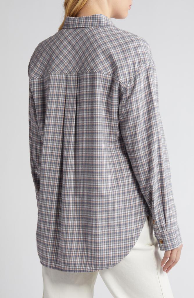 BP. Plaid Oversize Cotton Flannel Button-Up Shirt