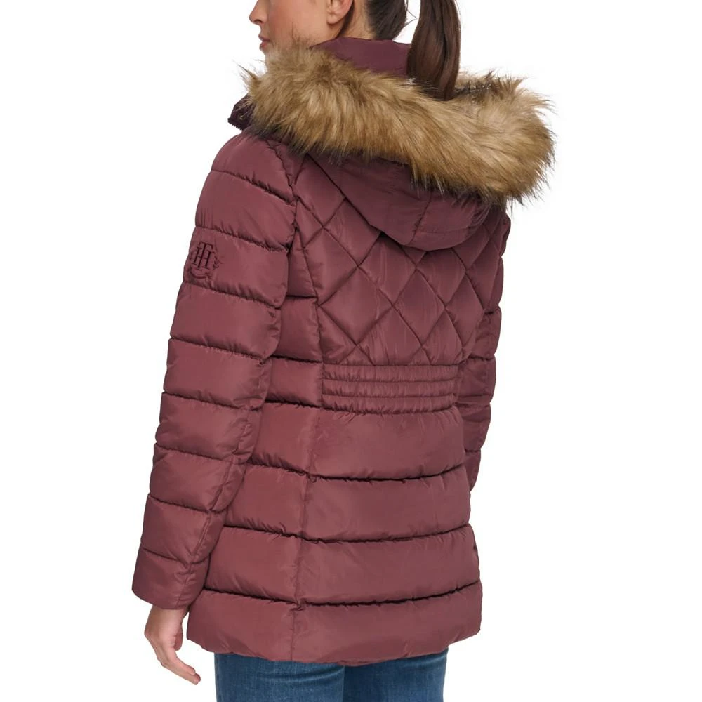 Tommy Hilfiger Women's Bibbed Faux-Fur-Trim Hooded Puffer Coat, Created for Macy's 2