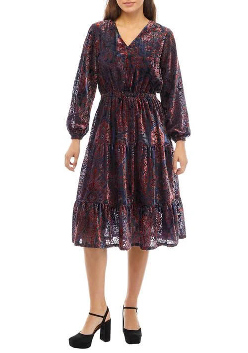 Tahari Tahari Petite V Neck Tiered Dress 1