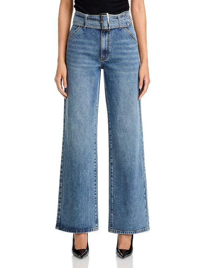 Steve Madden Cove High Rise Belted Jeans in Orion Blue 7