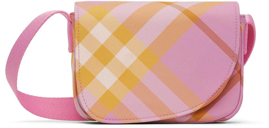 Burberry Kids Pink Check Messenger Bag 1