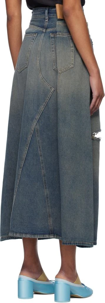 MM6 Blue Darting Denim Midi Skirt 3