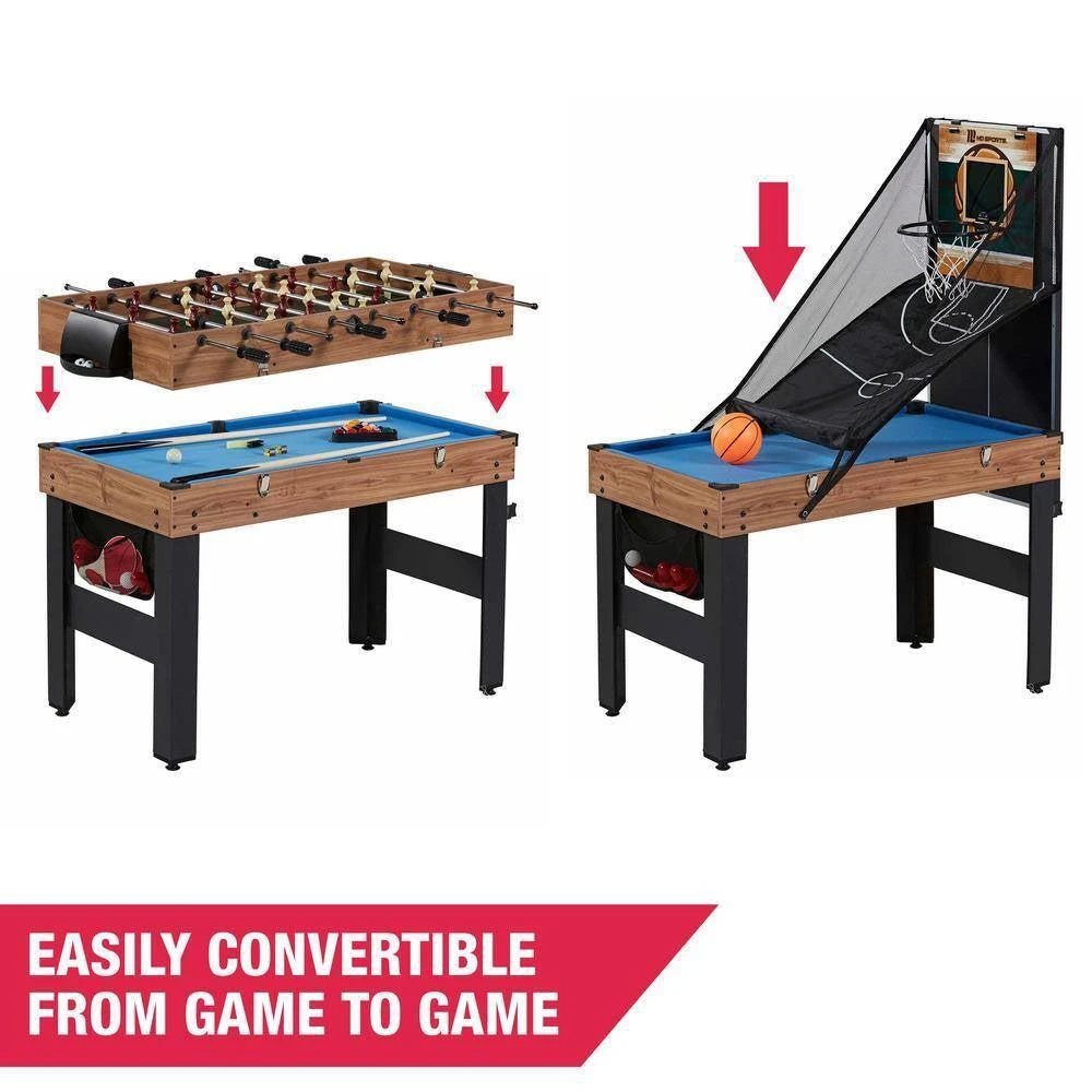 Hivvago 5-in-1 Game Table - Foosball Pool Basketball Ping Pong and Slide Hockey 3