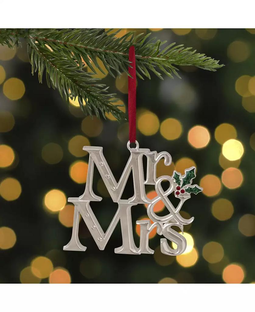 Northlight "Mr and Mrs" Christmas Ornament with Holly Leaves
