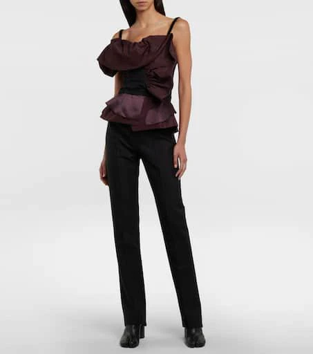 MAISON MARGIELA Deconstructed satin and mesh top 2