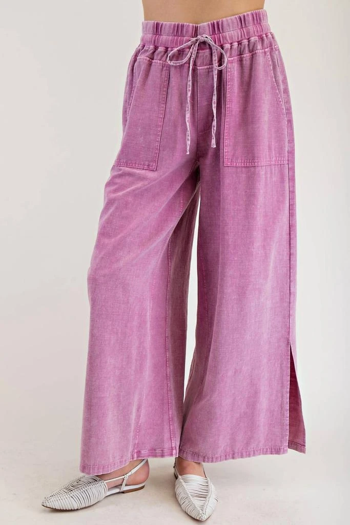 Easel Easel - Wide Leg Ribbed Boho Pants 2
