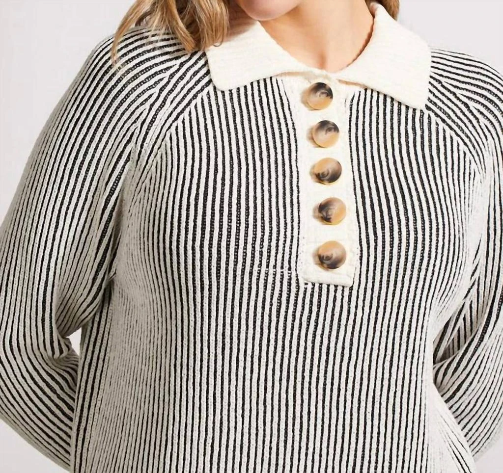 Tribal Tribal - Raglan Knit Polo Top Sweater 3
