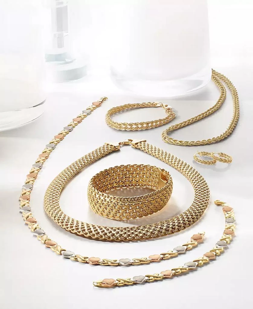 Italian Gold Wide Mesh Link & Chain Bracelet in 14k Gold 5