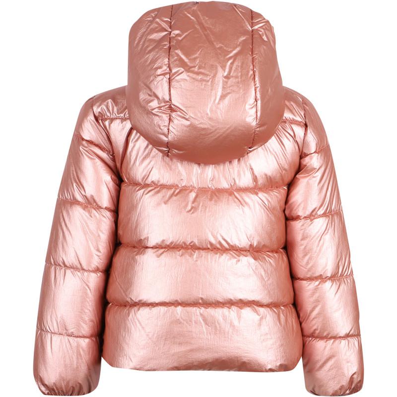 Abel & Lula Metallic effect padded winter jacket in pink