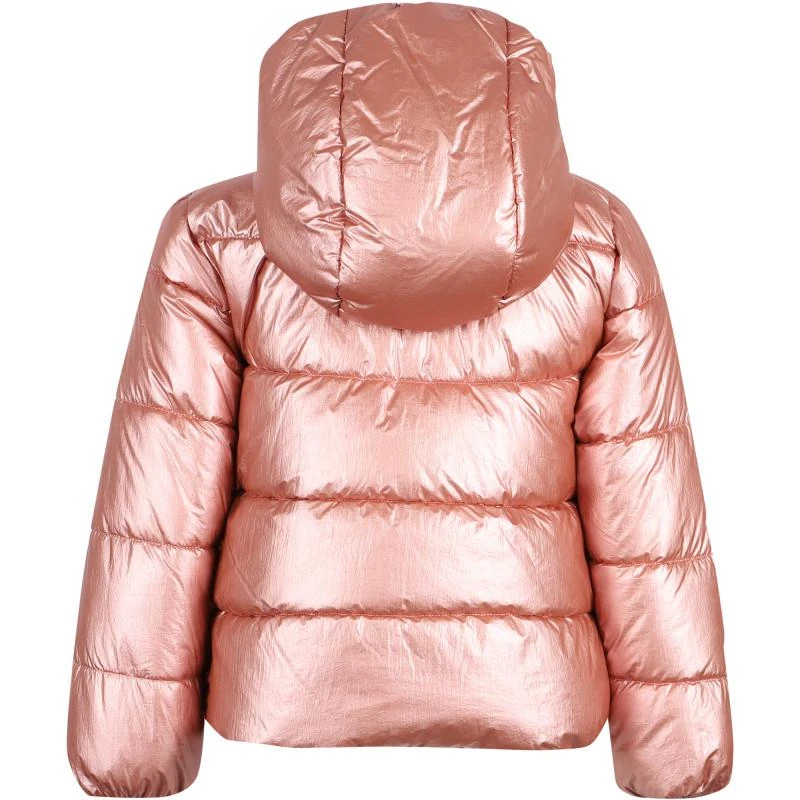 Abel & Lula Metallic effect padded winter jacket in pink 2