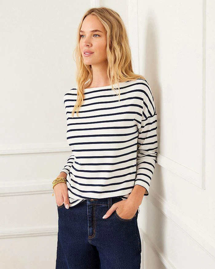Karen Kane Petite Striped Boat Neck Top 3