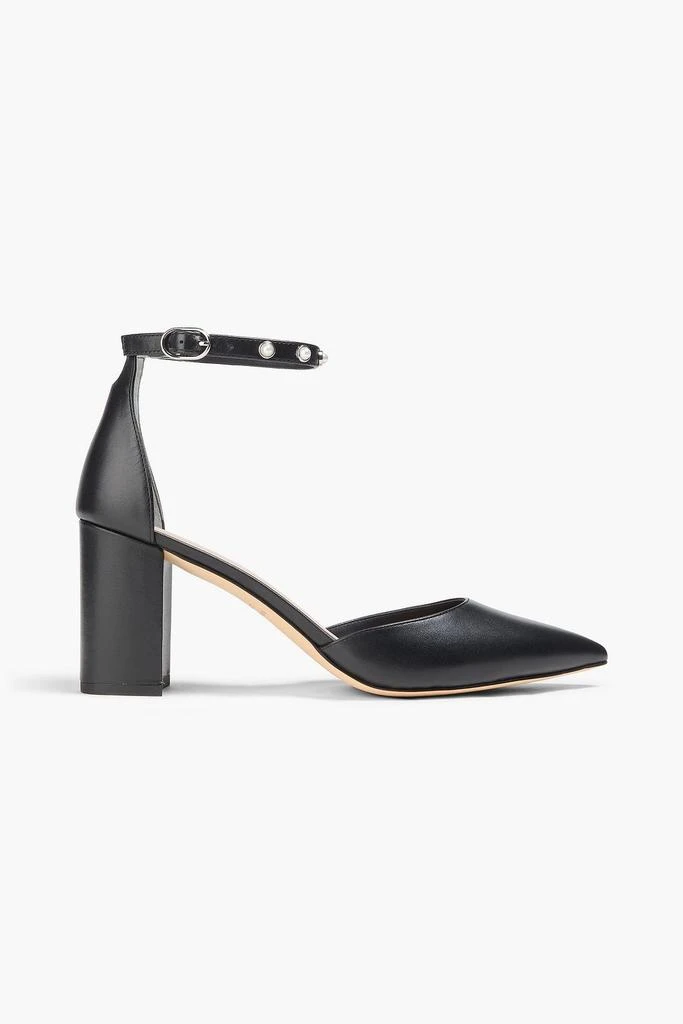 Stuart Weitzman Faux pearl-embellished leather pumps