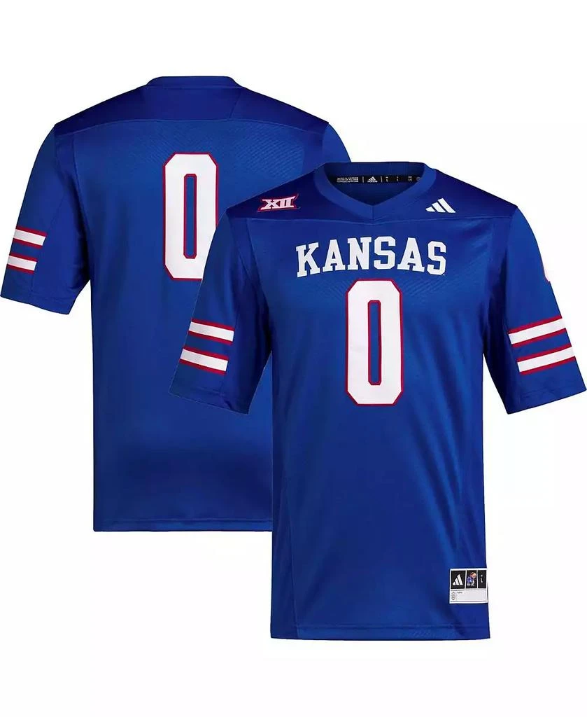 Adidas Men
s #0 Royal Kansas Jayhawks Premier Football Jersey