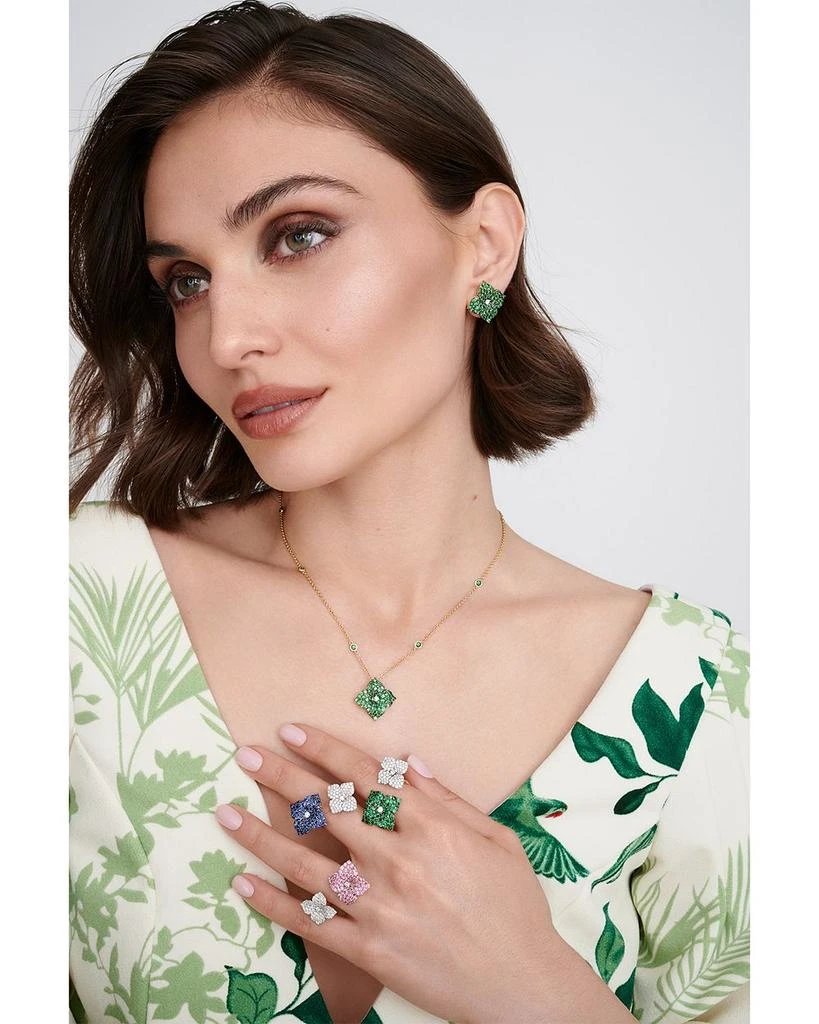 Piranesi 18K Rose Gold Double Fiore Ring with Pink Sapphires and Diamonds 3