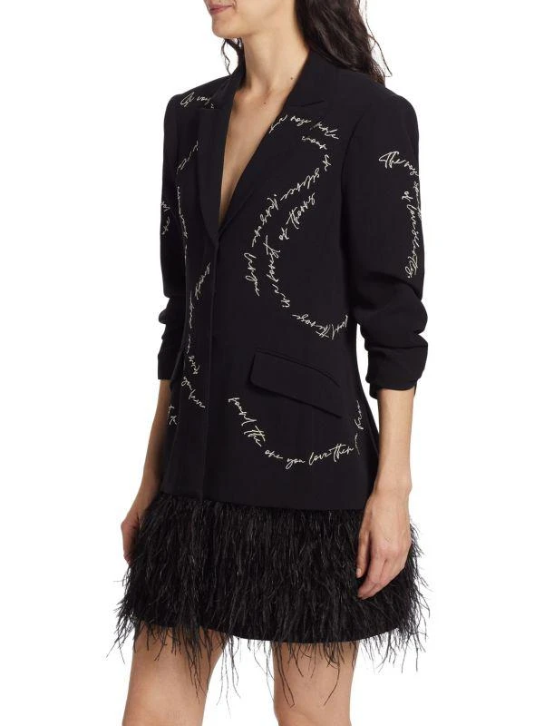 Cinq �à Sept Joel Feather-Trimmed Blazer Dress 3