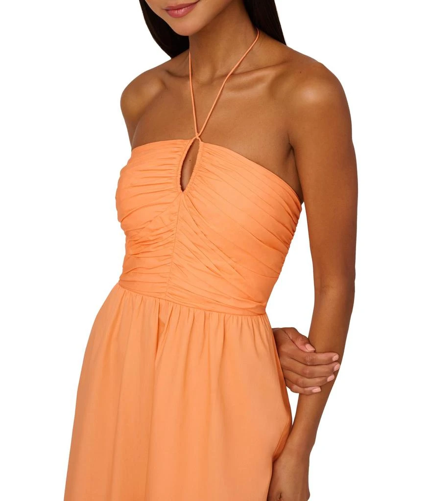 Adrianna Papell Halter Shirred Midi Dress 4