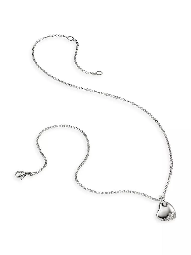 John Hardy Pebble Sterling Silver & 0.15 TCW Diamond Heart Pendant Necklace 4