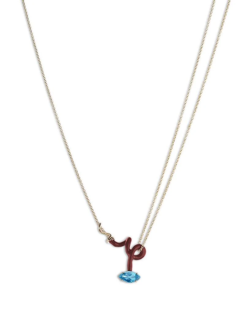 Bea Bongiasca 9K Yellow Gold & Sterling Silver You're So Vine Blue Topaz Brown Pendant Necklace, 15"-15.75" 1