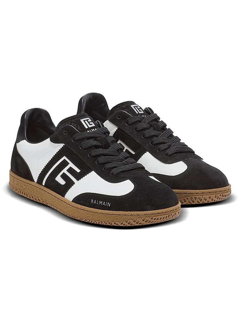 Balmain Swan Two-Tone Low-Top Sneakers 2