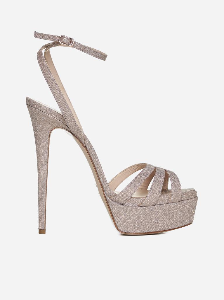 LE SILLA Lola lame’ fabric sandals