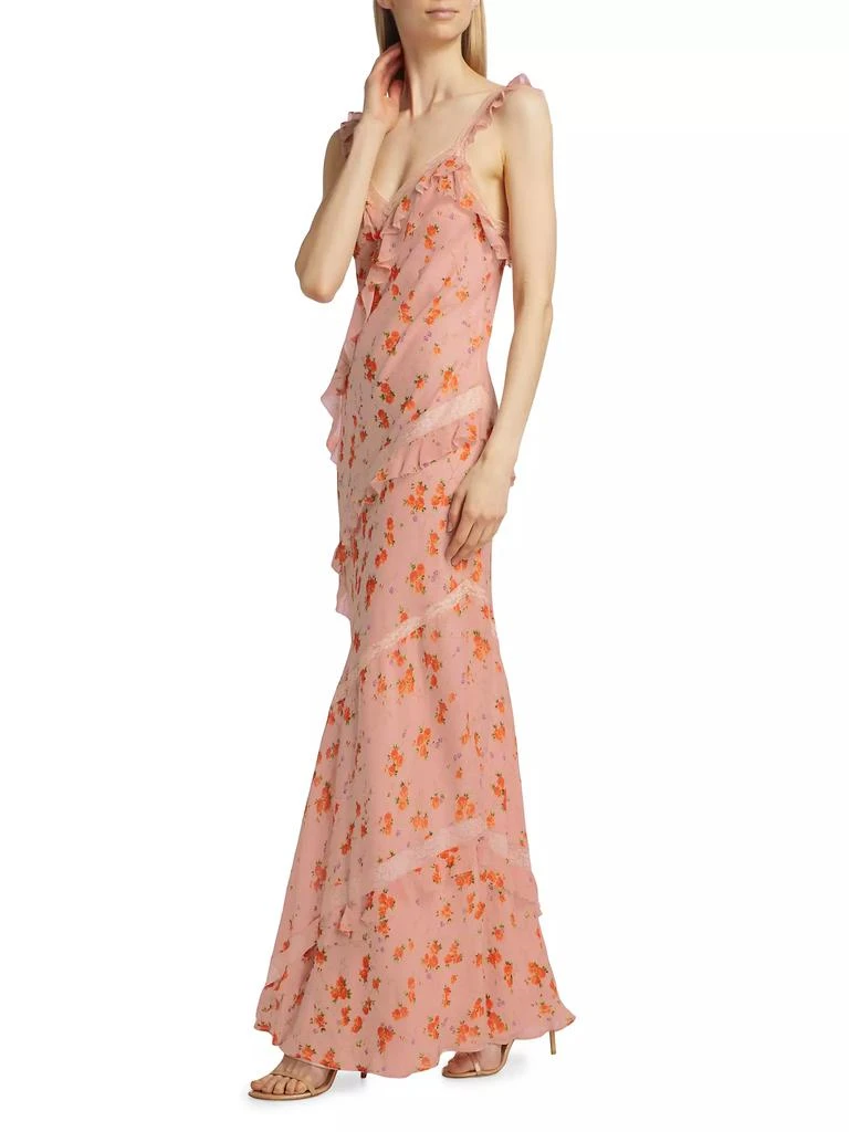 LoveShackFancy Radiance Lace-Trimmed Floral Maxi Dress 4