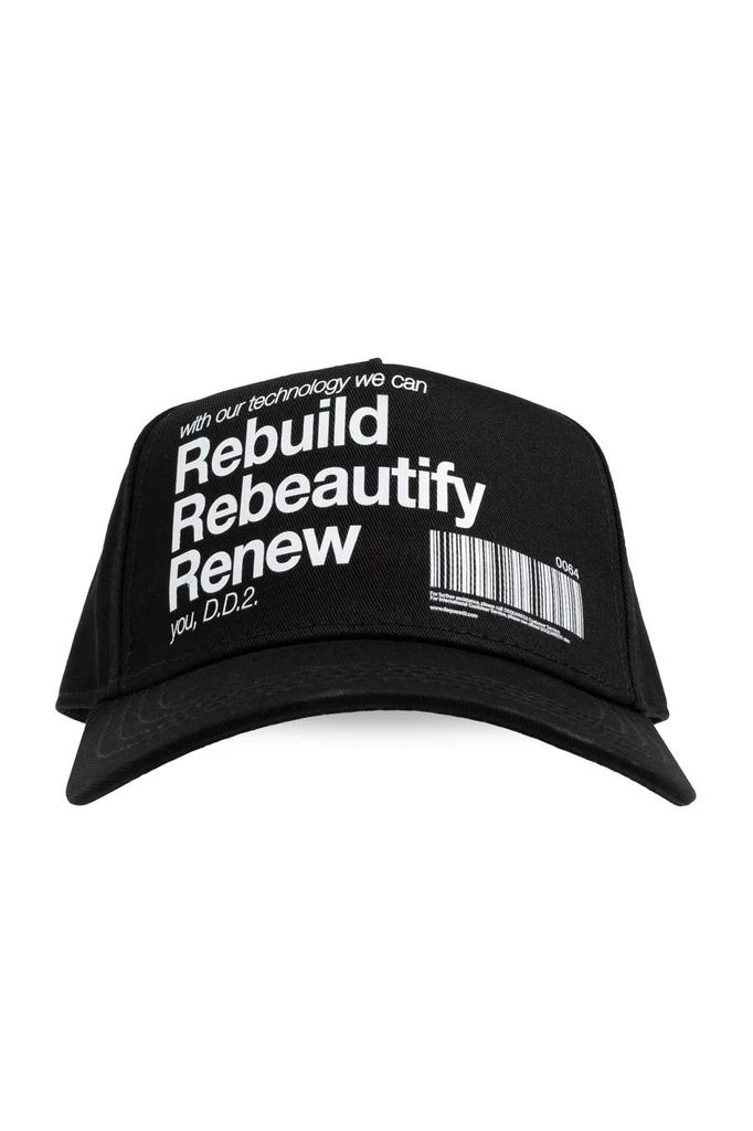 DSQUARED2 Dsquared2 Slogan Printed Curved Peak Hat 1