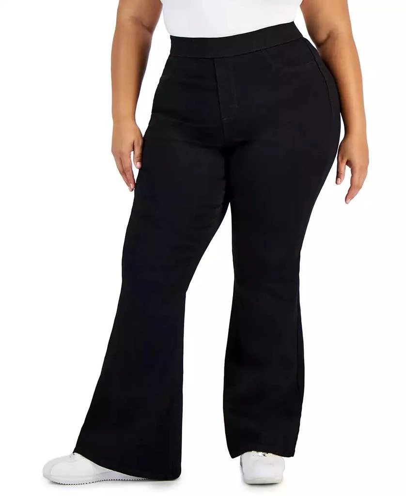 Celebrity Pink Trendy Plus Size Curvy Pull-On Flare-Leg Jeans 1