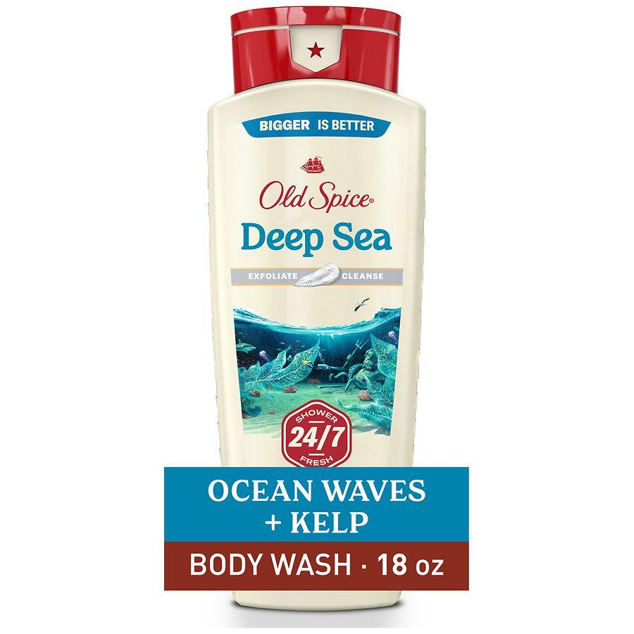 Old Spice Men's Body Wash Deep Cleanse, 24/7 Shower Fresh Deep Sea Minerals, Ocean Waves + Kelp