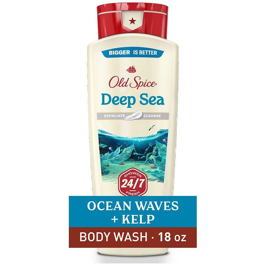 Old Spice Men's Body Wash Deep Cleanse, 24/7 Shower Fresh Deep Sea Minerals, Ocean Waves + Kelp 1
