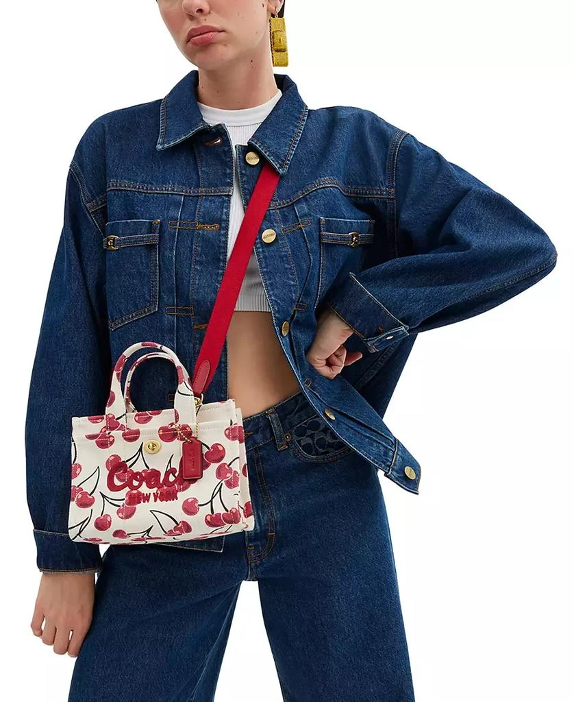 Coach Cargo Cherry Print Canvas Tote Bag 20 3