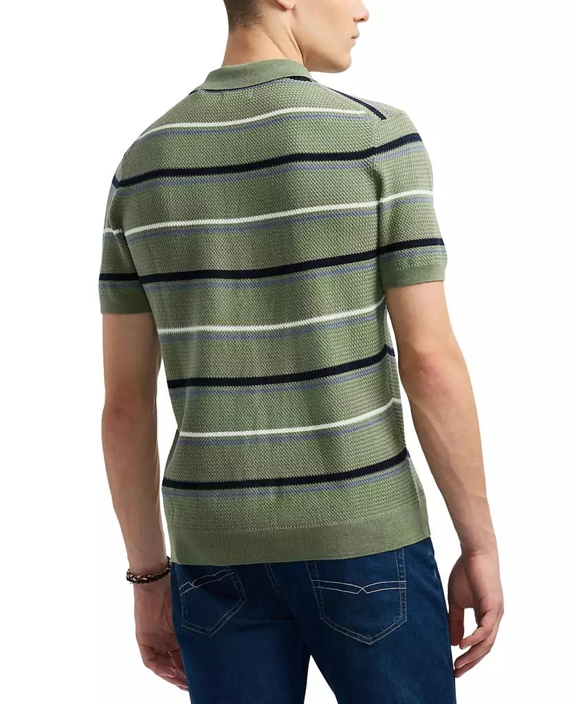 BUFFALO David Bitton Men's Winder Short Sleeve Striped Polo Sweater 6