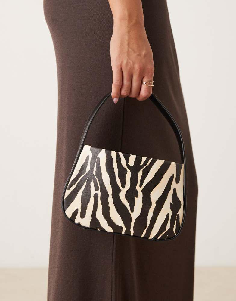 ASOS ASOS DESIGN mini grab clutch bag in zebra print
