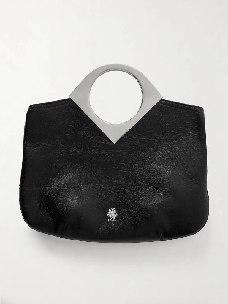 Bally Anni Mini Silver-tone And Leather Clutch