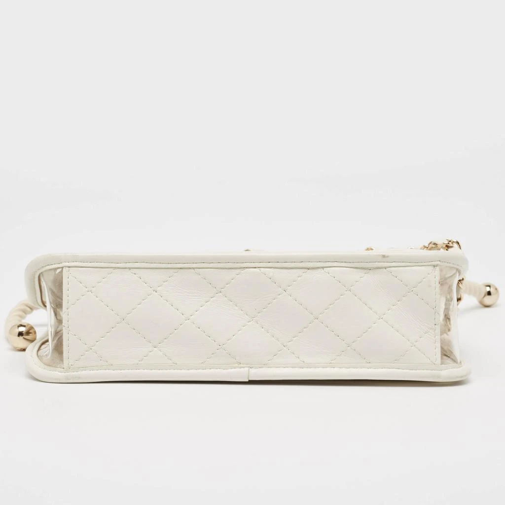 Chanel Chanel White PVC and Leather Sand By The Sea Flap With Pearl Strap Bag  9