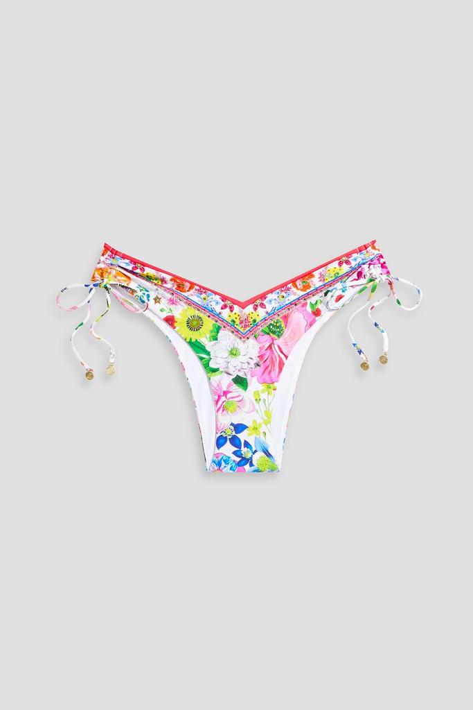 Camilla Crystal-embellished printed low-rise bikini briefs