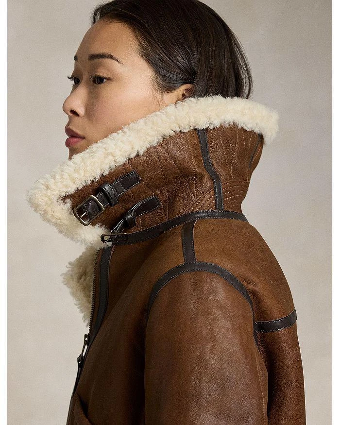 Ralph Lauren Lauren Ralph Lauren Leather Trim Shearling Aviator Jacket 4