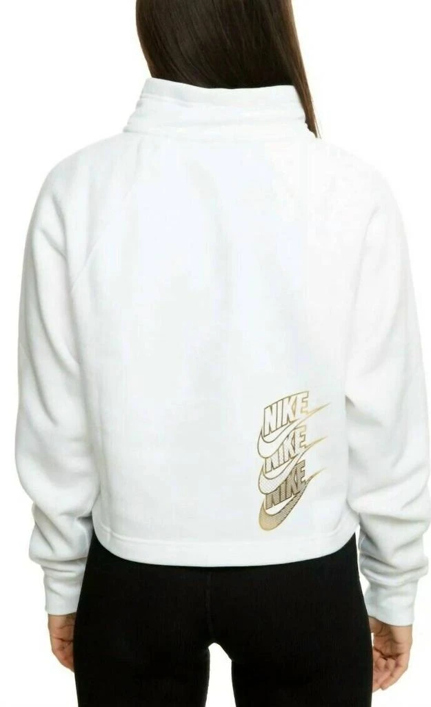 NIKE Nike - Shine Quarter Zip Crop Pullover Funnel Neck Sweatshirt 2