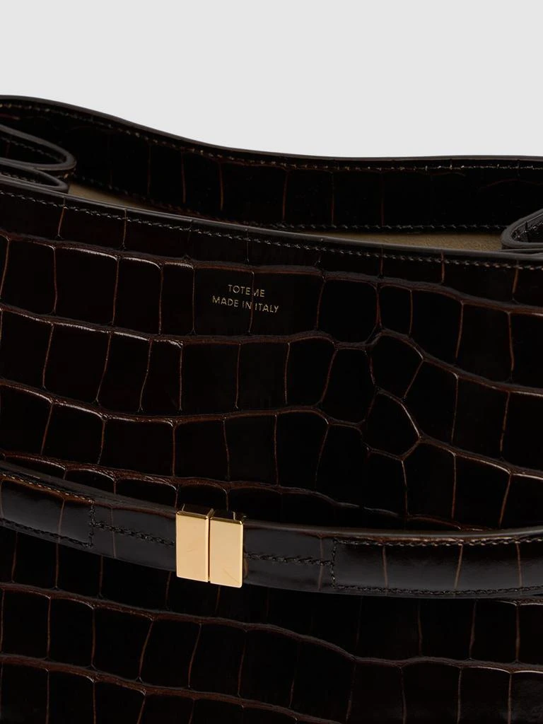 Tot�ême Belted Croc Embossed Leather Bucket Bag 3