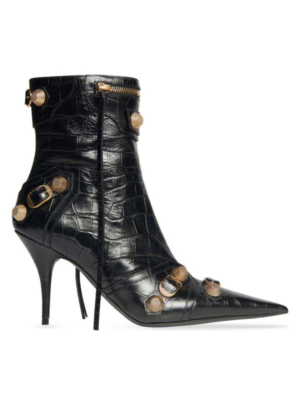 パンプス Balenciaga Black Nappa Leather And Mesh Avenue Ankle Boots Balenciaga Black Nappa Leather And Mesh Avenue Ankle Boots