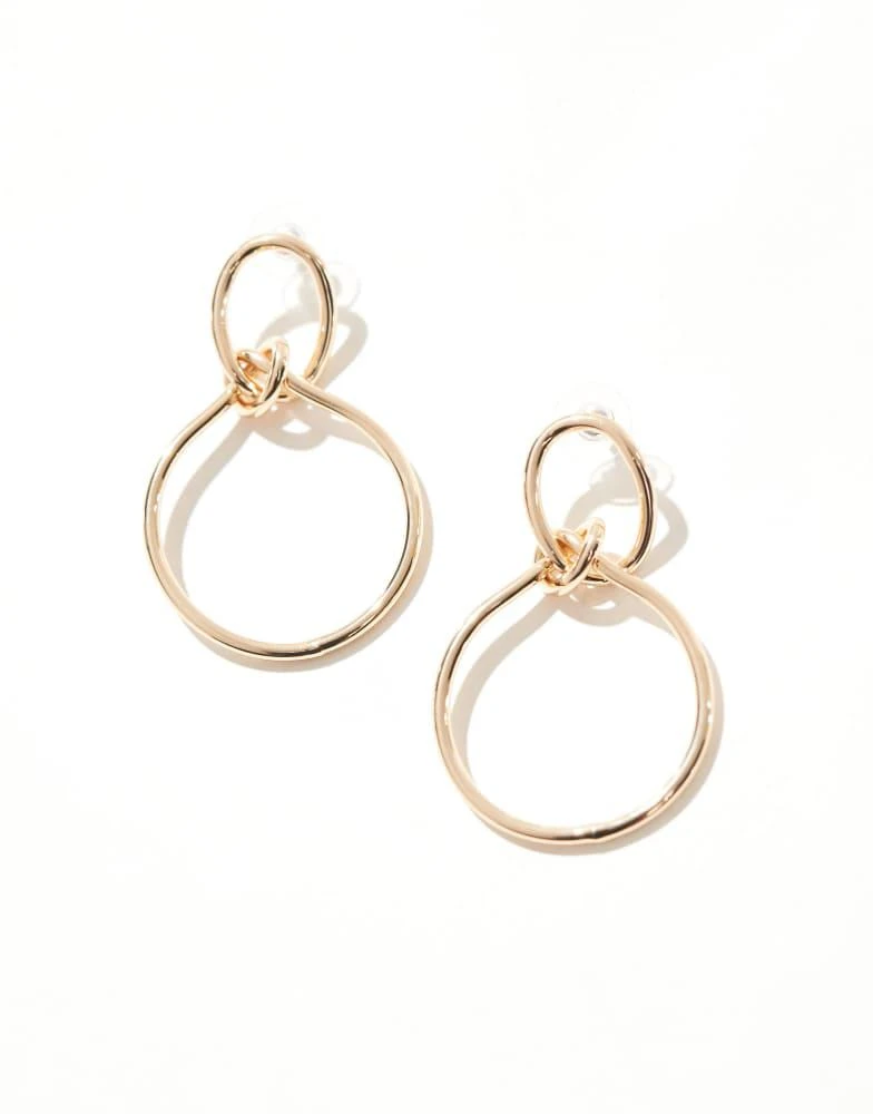 ASOS ASOS DESIGN drop earrings with double wire detail in gold tone 3