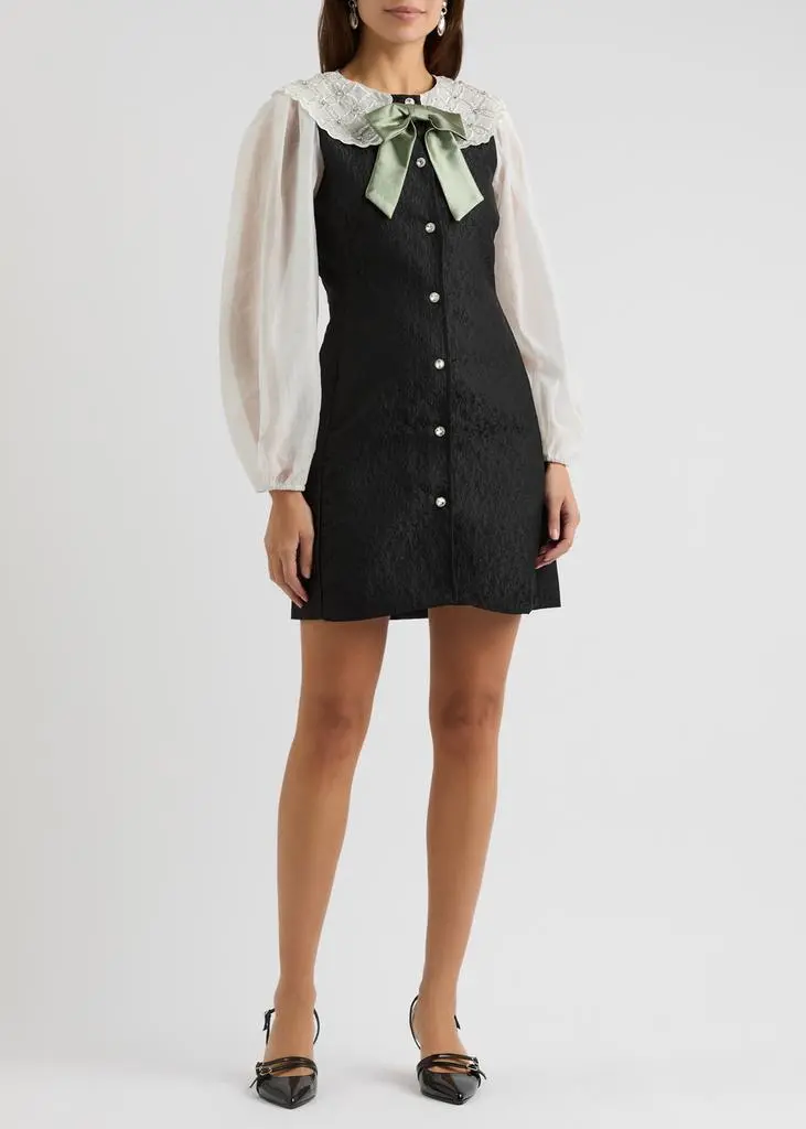 Sister Jane Dusk floral-jacquard cloqué mini dress 4