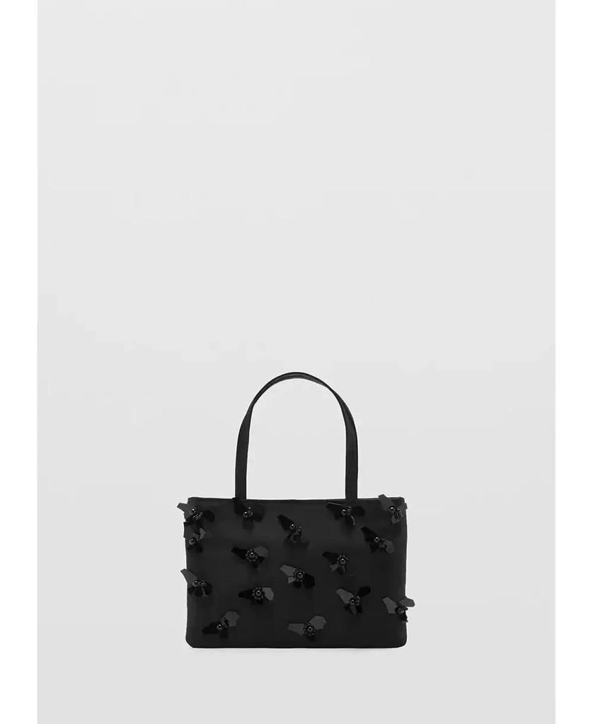 Mango Women's Flower Applique Handbag 4