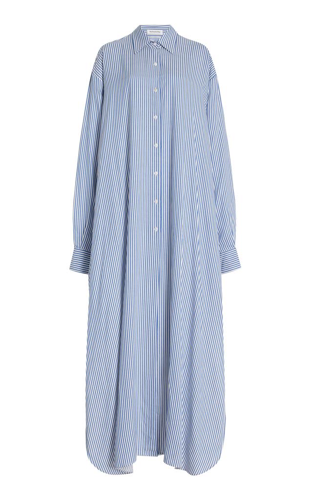 The Frankie Shop The Frankie Shop - Avery Striped Twill Maxi Shirt Dress - Blue - XS/S - Moda Operandi
