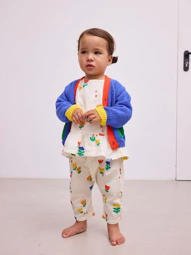 BOBO CHOSES Baby colorblocked cotton-blend terry cardigan 4