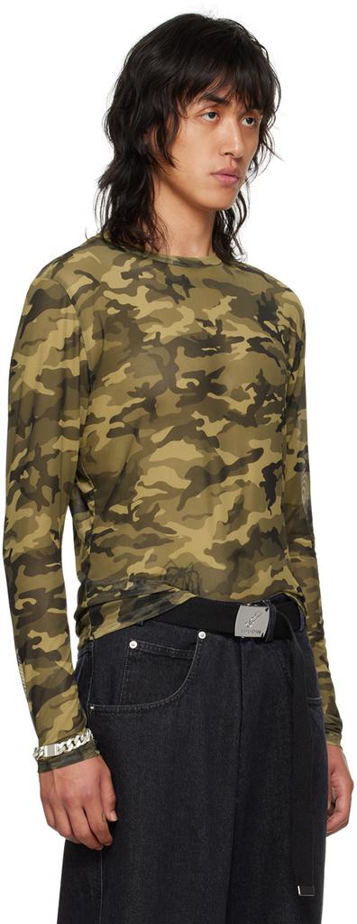 LU'U DAN Green Camouflage Long Sleeve T-Shirt