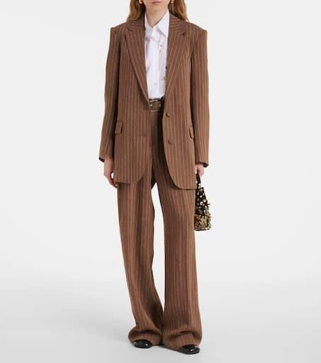 Dries Van Noten Striped linen-blend blazer 2