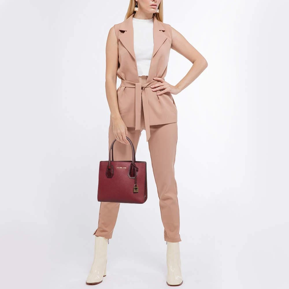 Michael Kors Michael Kors Red/Burgundy Leather Small Mercer Tote 2