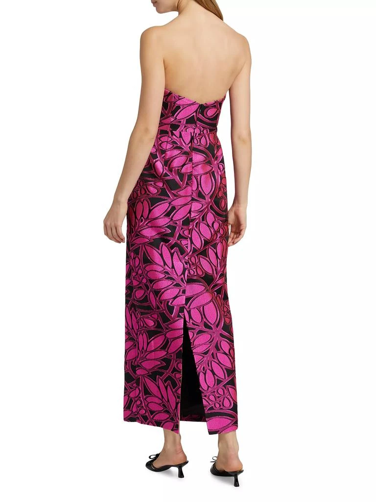 Milly Judith Pink Palm Jacquard Dress 5