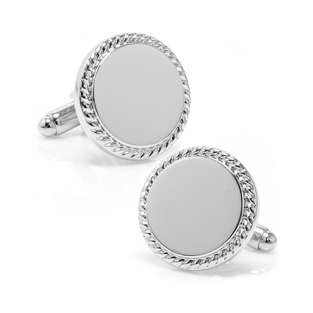 Cufflinks Inc. Ox and Bull Trading Co. Stainless Steel Rope Border Round Engravable Cufflinks