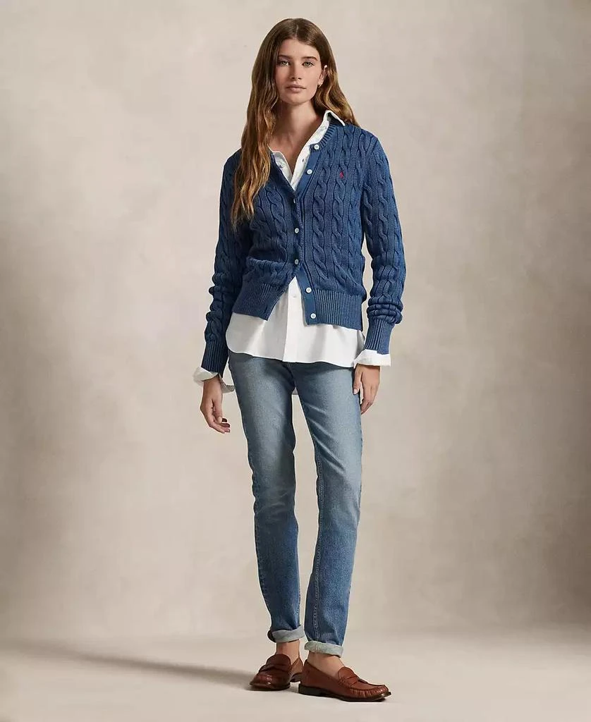 Ralph Lauren Women's Cable-Knit Cotton Cardigan Sweater 4